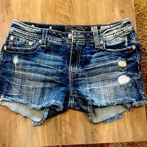 Miss me denim shorts with sequin detail 32